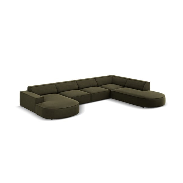 Zelená sametová rohová pohovka (pravý roh) Jodie - Micadoni Home-image-3