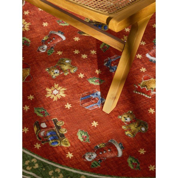 Červený/zelený kulatý koberec s vánočním motivem ø 200 cm Toy's Delight Nostalgic Noel Red Green – Villeroy&Boch-image-2