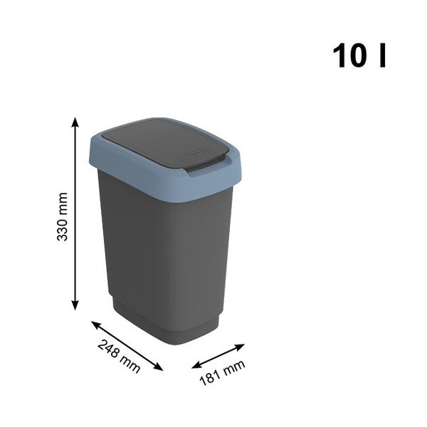 Odpadkový koš z recyklovaného plastu 10 l Twist - Rotho-image-3