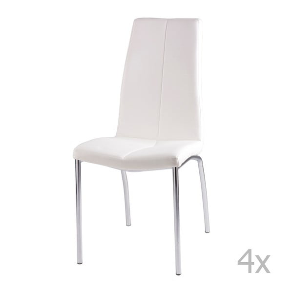 Sada 4 bílých jídelních židlí sømcasa Olga