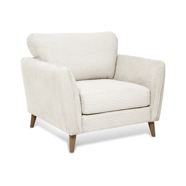 Bílé manšestrové křeslo Paris – Scandic