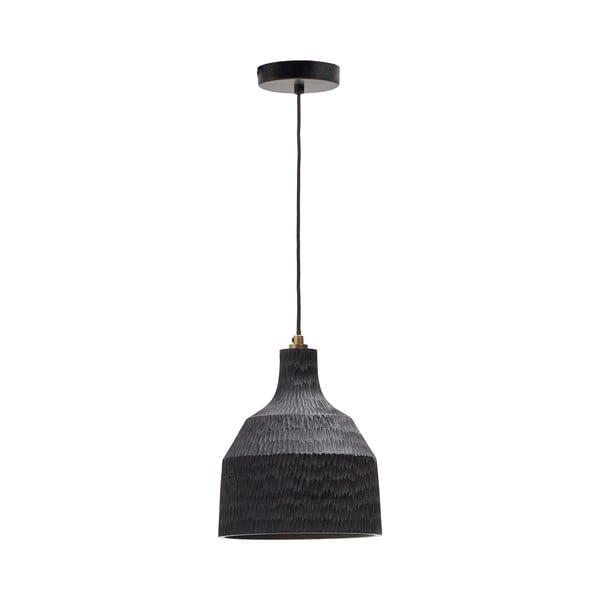 Černé závěsné svítidlo s dřevěným stínidlem ø 21 cm Amire – Kave Home