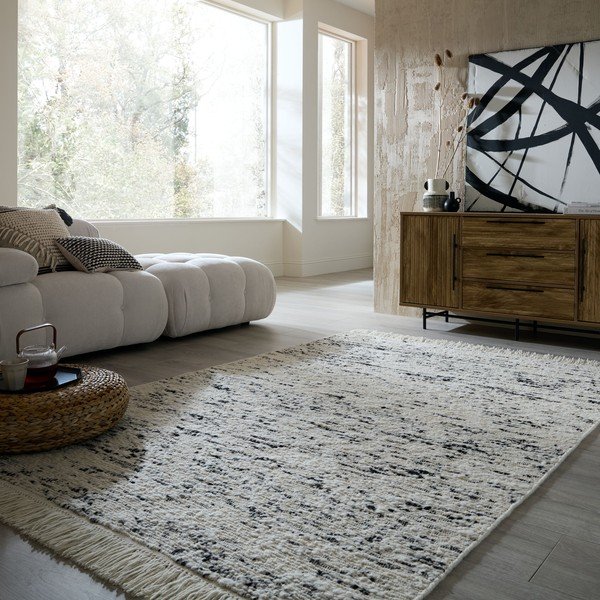Šedý/slonovinový ručně tkaný vlněný koberec 160x230 cm Ellsa  – Flair Rugs-image-1