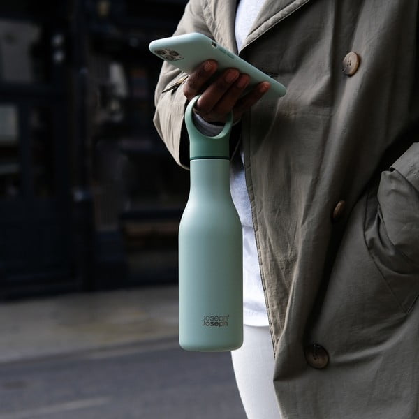 Cestovní nerezová lahev v mentolové barvě 500 ml Loop – Joseph Joseph-image-2