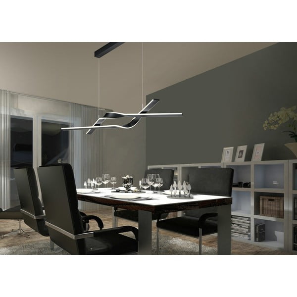 Černé LED závěsné svítidlo s kovovým stínidlem Cicenza – CINQUE-image-1