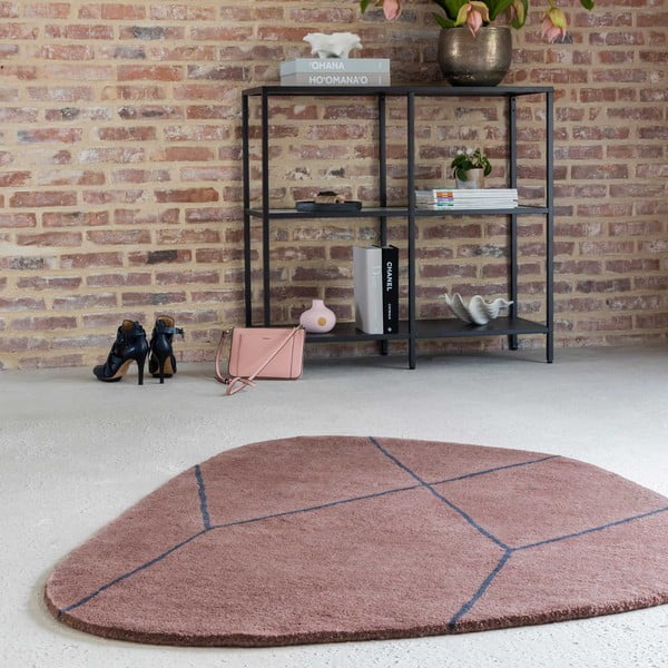 Růžový vlněný koberec 120x154 cm Shape – Mette Ditmer Denmark-image-1