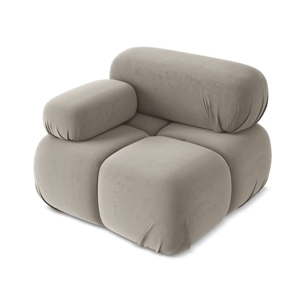 Béžový sametový modul pohovky (levý roh) Lokua – Makamii-image-2