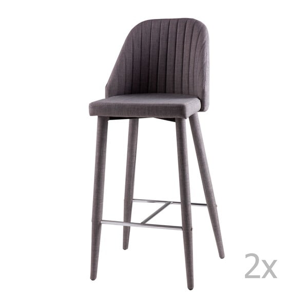 Sada 2 světle šedých barových židlí sømcasa Cassie