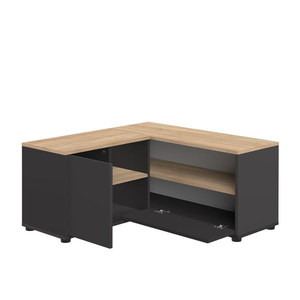 TV stolek v dekoru dubu v černo-přírodní barvě 90x45 cm Angle – TemaHome-image-3