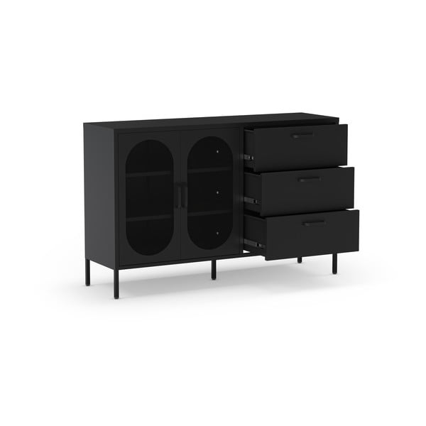 Černá komoda 140x90 cm Diora – Marckeric-image-4