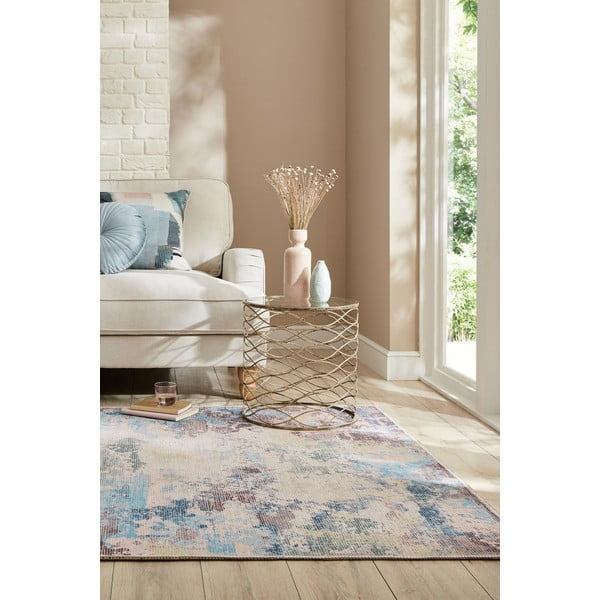 Modro-fialový pratelný koberec s příměsí recyklovaných vláken 120x170 cm Reid – Flair Rugs-image-1