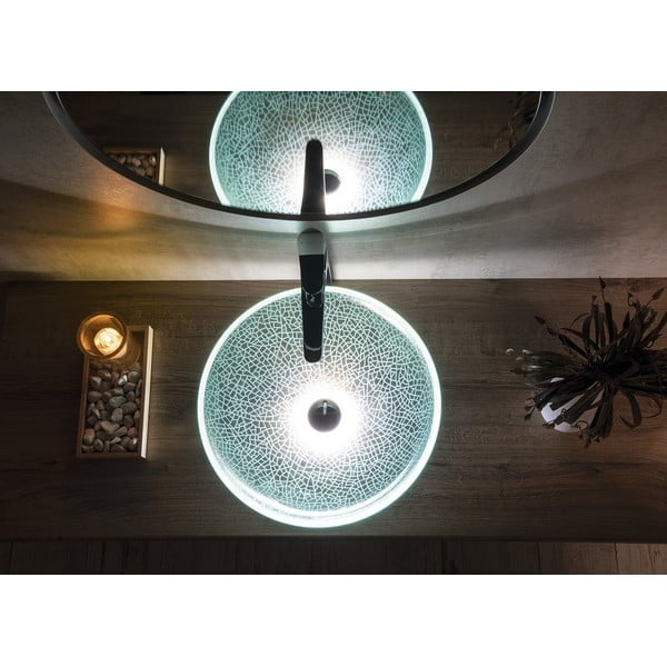 Skleněné kulaté umyvadlo ø 42 cm Ice – Sapho-image-1