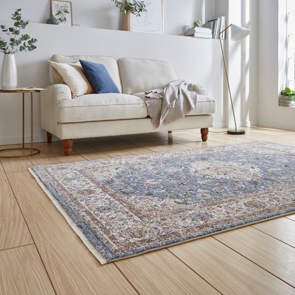 Modro-béžový běhoun 80x300 cm Vintage – Think Rugs-image-2