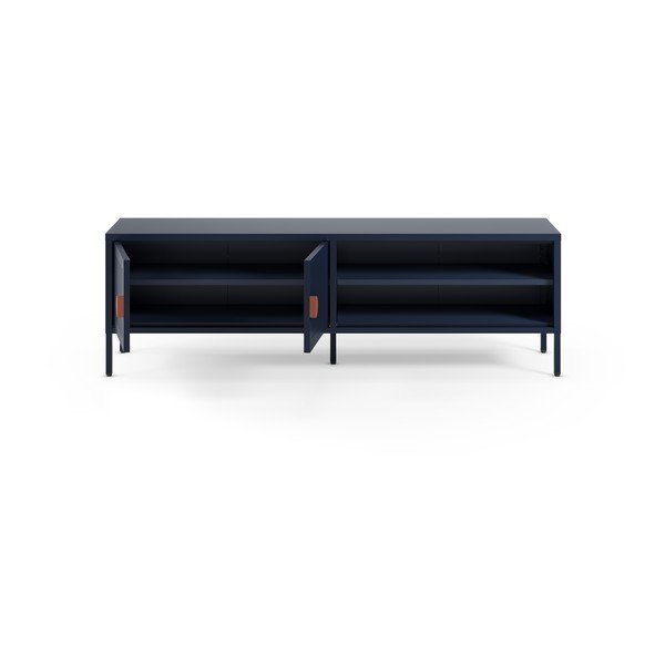 Tmavě modrý kovový TV stolek 160x50x35 cm Sayla – Marckeric-image-1