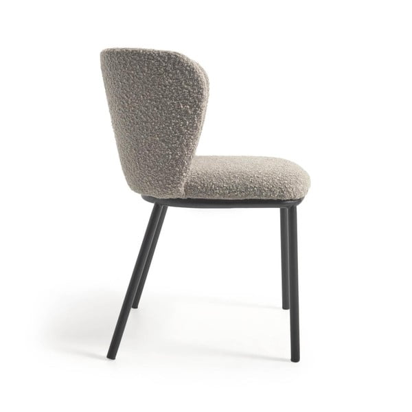 Světle šedé čalouněné jídelní křeslo Ciselia – Kave Home-image-4
