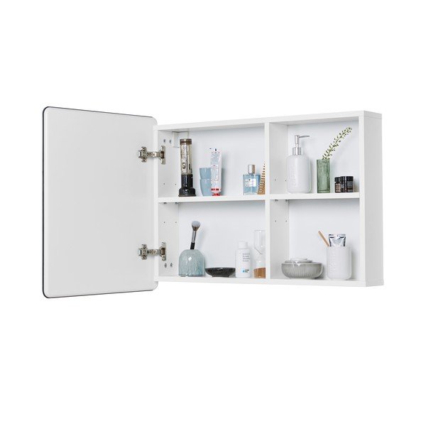 Bílá závěsná koupelnová skříňka se zrcadlem 80x58 cm Color Bath – Tom Tailor-image-4