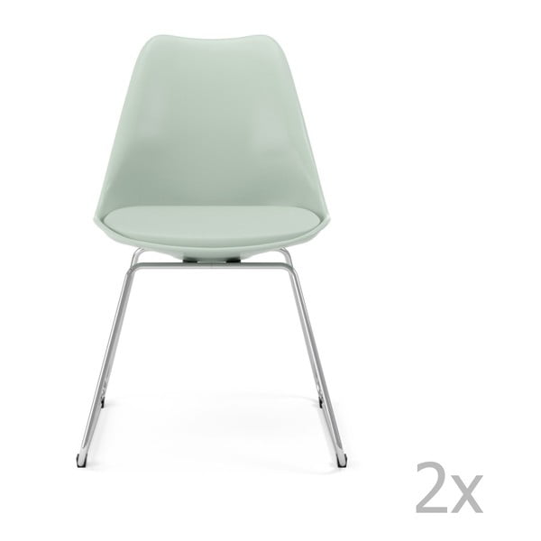 Sada 2 zelenošedých jídelních židlí Tenzo Gina