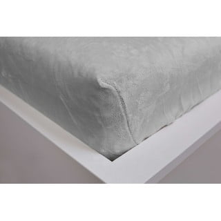 Šedé napínací prostěradlo z mikroflanelu 180x200 cm – Jerry Fabrics
