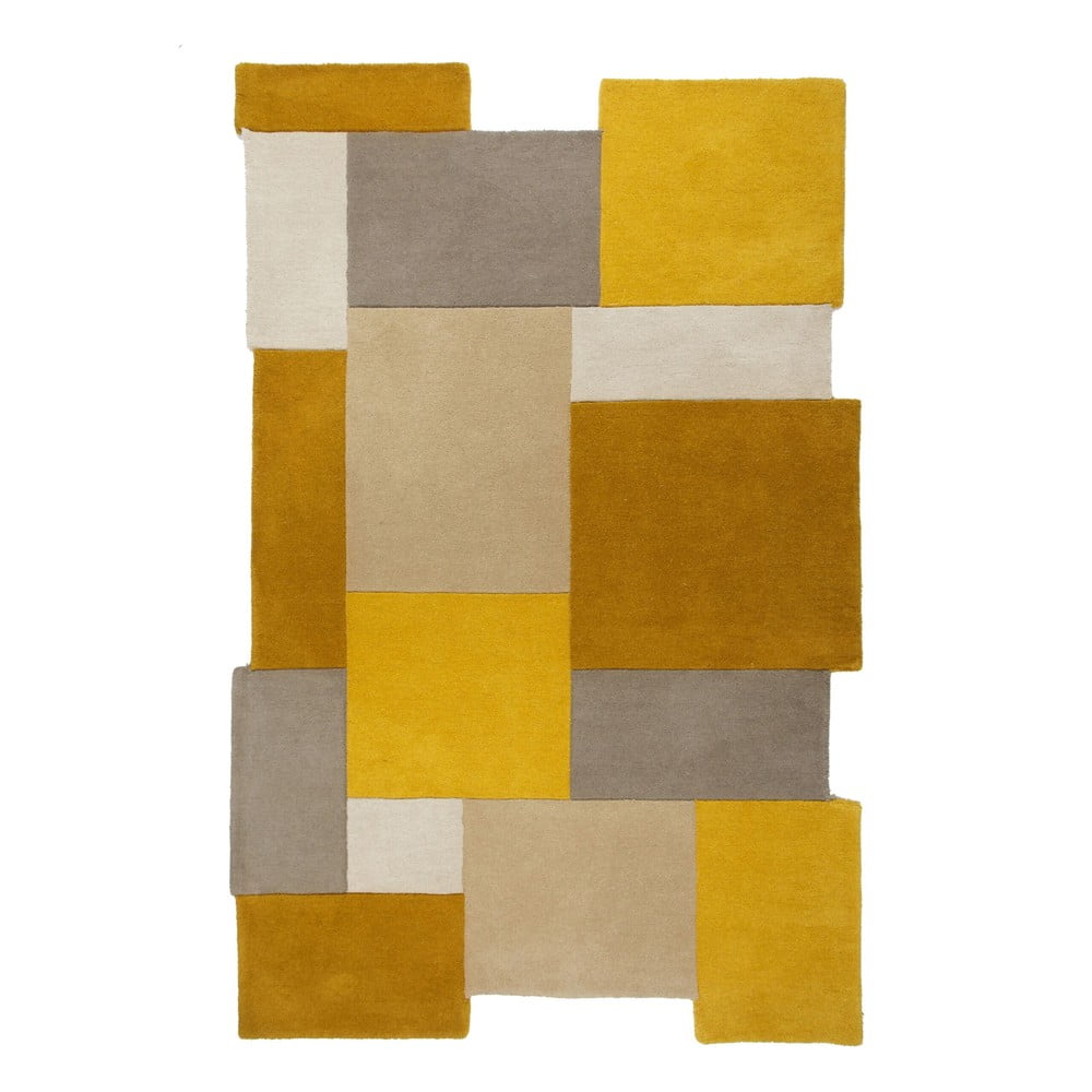 Žluto-béžový vlněný koberec Flair Rugs Collage, 120 x 180 cm