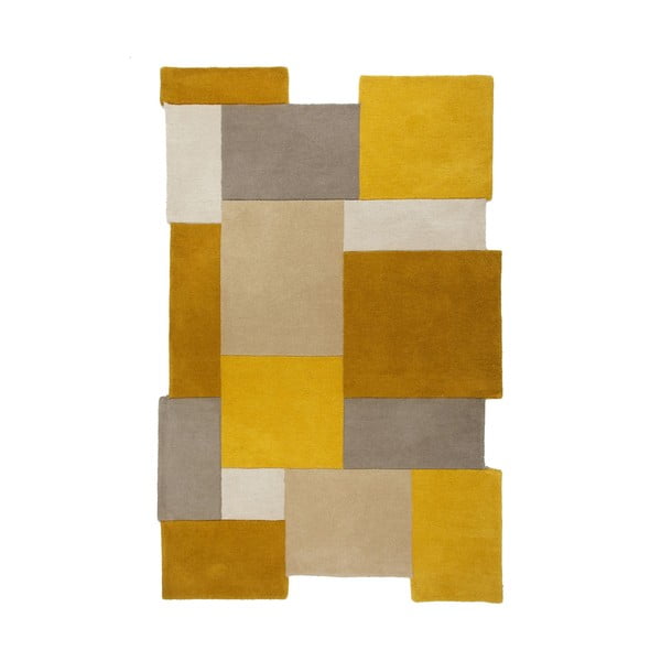 Žluto-béžový vlněný koberec Flair Rugs Collage, 150 x 240 cm