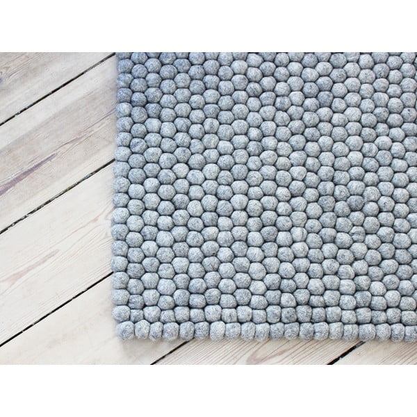 Ocelově šedý kuličkový vlněný koberec Wooldot Ball Rugs, ⌀ 100 x 150 cm-image-1