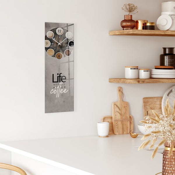 Nástěnné hodiny Styler Glassclock Coffee Love, 20 x 60 cm-image-1