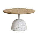 Kulatý konferenční stolek s deskou z akácie v bílo-přírodní barvě ø 55 cm Saura – Kave Home