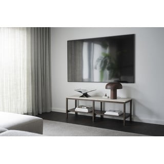 Hnědo-béžový konzolový stolek s deskou z kamene 140x40 cm Orwel - Rowico