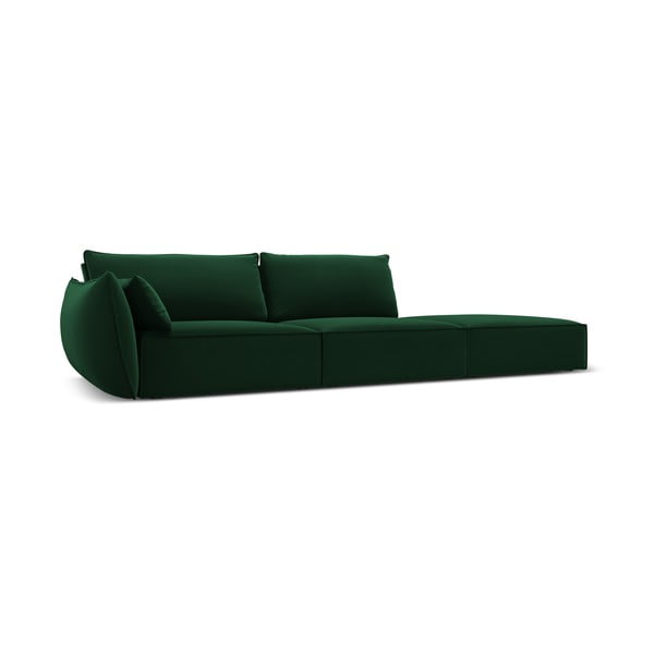 Tmavě zelená sametová pohovka levý roh 264 cm Vanda – Mazzini Sofas-image-2