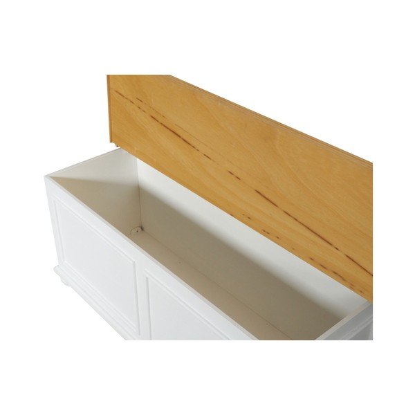 Bílá úložná truhla s dřevěným víkem Nara-image-1