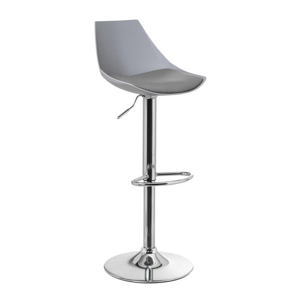 Šedé barové židle s nastavitelnou výškou z imitace kůže v sadě 2 ks (výška sedáku 56,5 cm) – Casa Selección