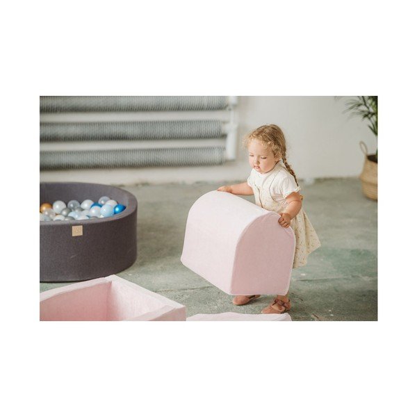 Světle šedé sametové pěnové hřiště 45x143x30 cm Montessori – Meowbaby-image-4