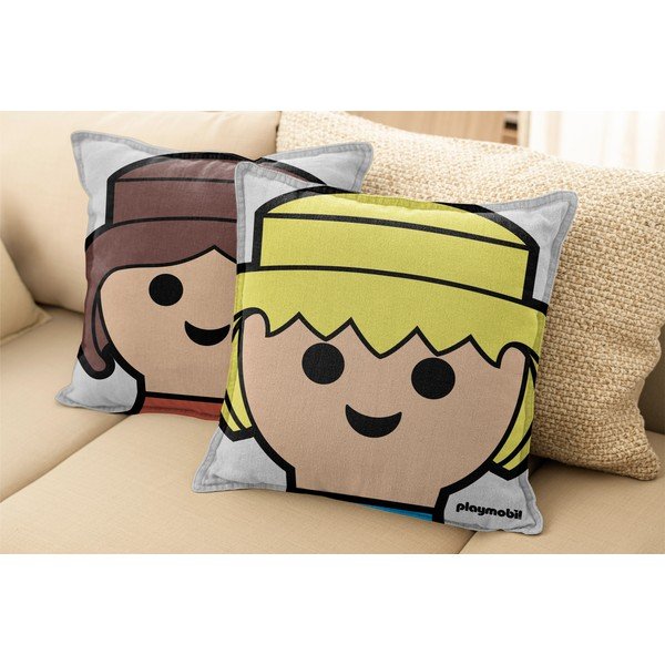 Dětský polštářek s příměsí lnu – Playmobil-image-2