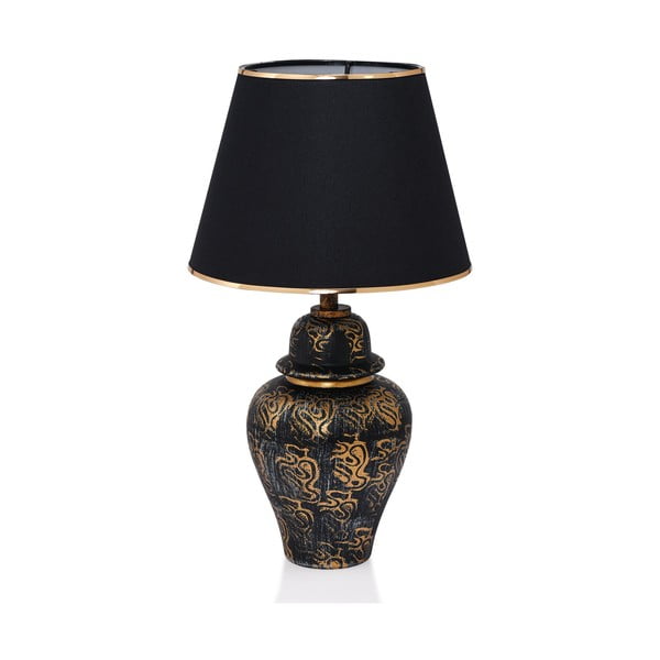 Černá stolní lampa s textilním stínidlem (výška 54 cm) Derin – Opviq lights-image-2