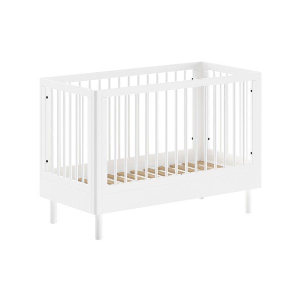 Bílá postýlka z bukového dřeva s nastavitelnou výškou 60x120 cm Forrest – Vipack-image-2