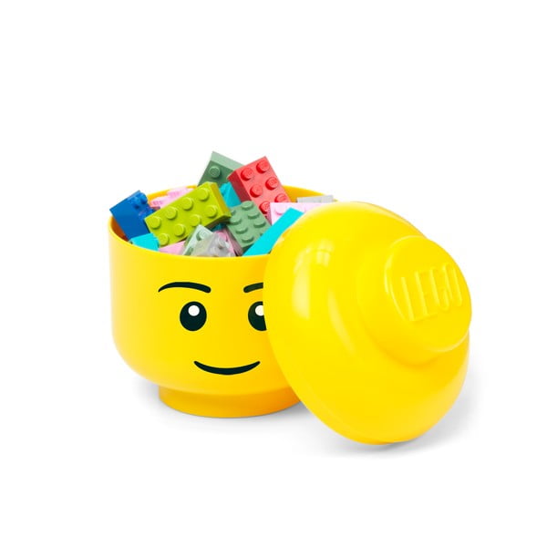 Žlutý úložný box LEGO® Boy, ø 10,6 cm-image-2