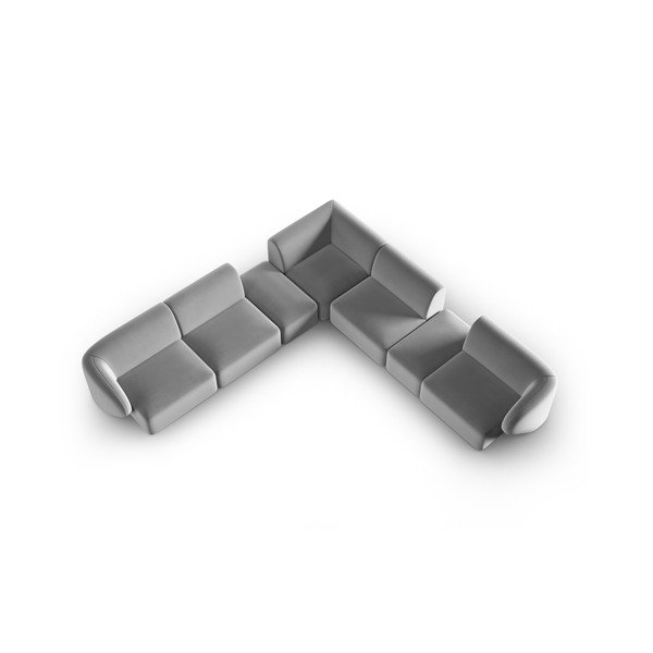 Šedá sametová rohová pohovka Paolo – Milo Casa-image-1