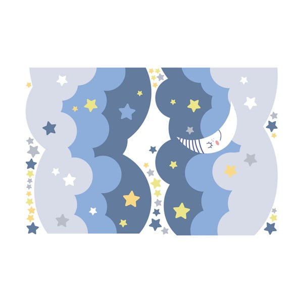 Nástěnná samolepka Ambiance Scandinavian Clouds With Stars And Moon-image-2