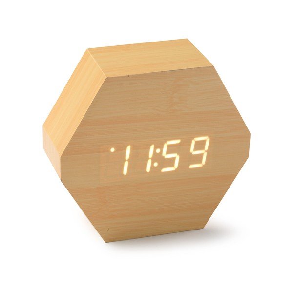 LED hodiny z bambusového dřeva Versa Table Clock