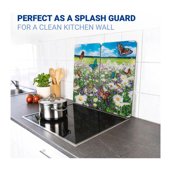 Kryty na sporák z tvrzeného skla v sadě 2 ks 52x30 cm Summer Meadow – Maximex-image-3