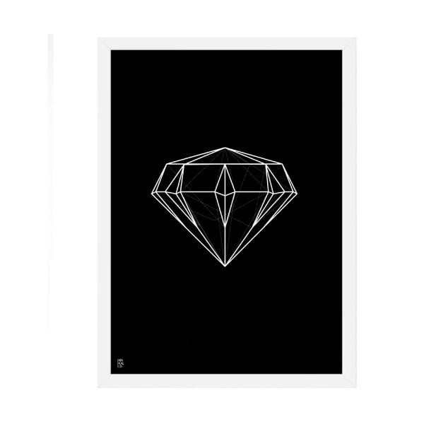 Plakát Diamond Geometric Black, 50x70 cm