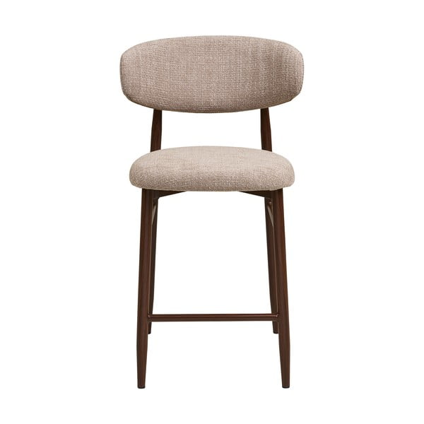 Béžová/tmavě hnědá čalouněná barová židle (výška sedáku 65 cm) Levanto – House Nordic-image-4