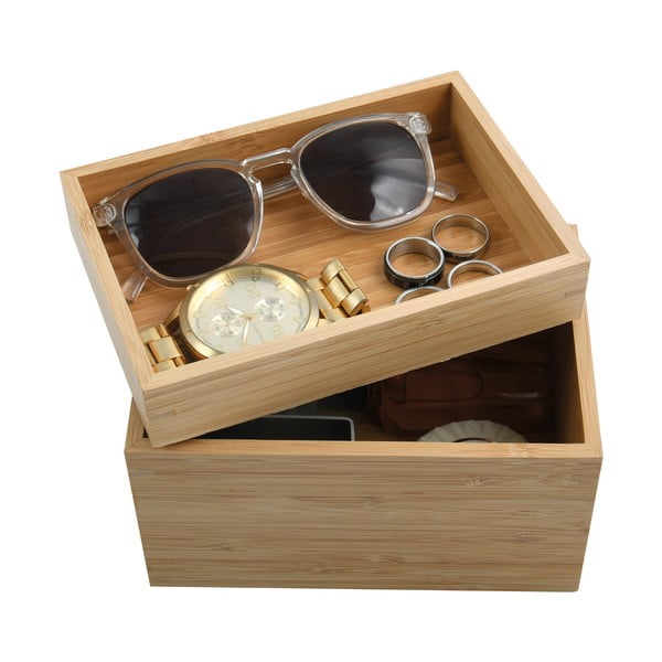 Bambusový koupelnový organizér na kosmetiku v přírodní barvě Isalys – MSV-image-4