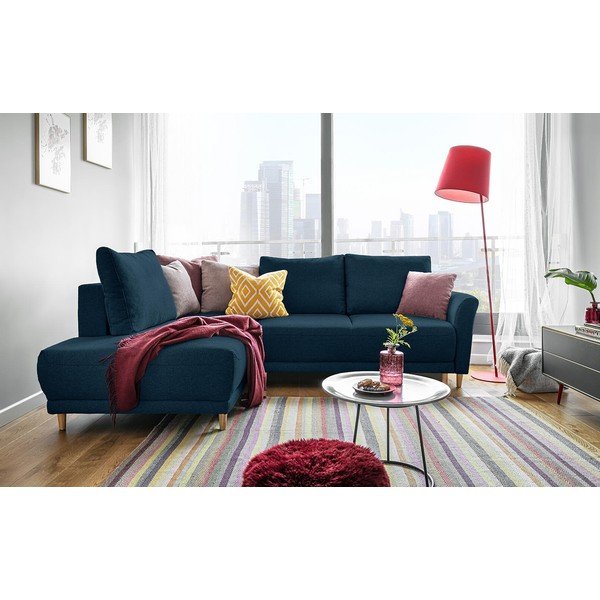 Námořnicky modrá rozkládací rohová pohovka Miuform Lovely Annie, levý roh-image-1