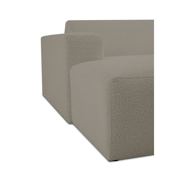 Světle hnědý modul pohovky z textilie bouclé (levý roh) Roxy – Scandic-image-4