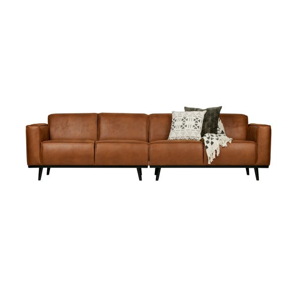Hnědá pohovka z imitace kůže 280 cm Statement – WOOOD-image-3