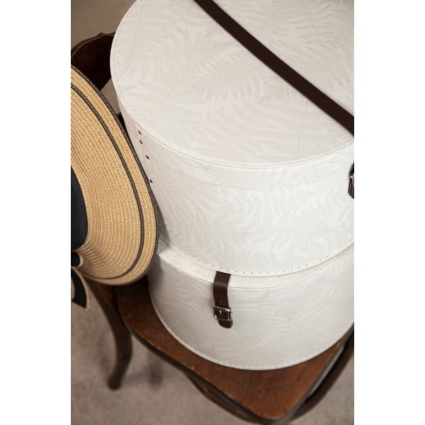 Krémové kartonové úložné boxy v sadě 2 ks s víkem ø 37,5x25,5 cm Rut Paper Laminate – Bigso-image-3