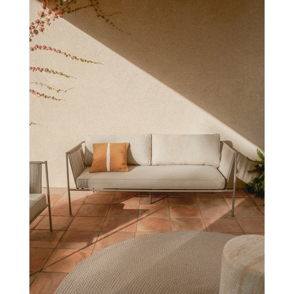 Béžová čalouněná zahradní pohovka Zivia – Kave Home-image-1