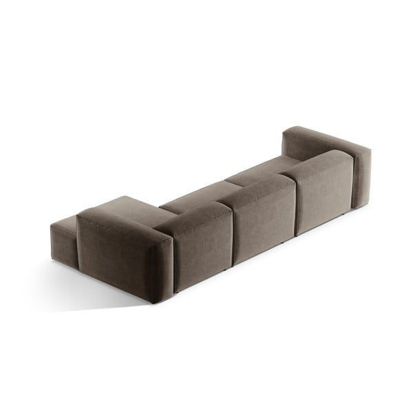 Hnědá rohová pohovka (pravý roh/s lenoškou) Bergamo – Cosmopolitan Design-image-4