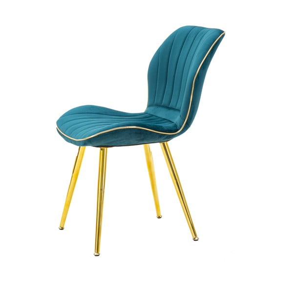 Sada 2 tyrkysových polstrovaných jídelních židlí Mauro Ferretti Paris-image-3